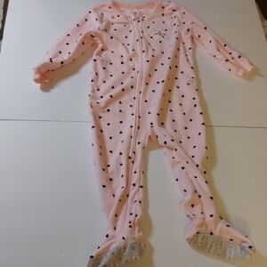 Carter's Pink Heart Print Footie